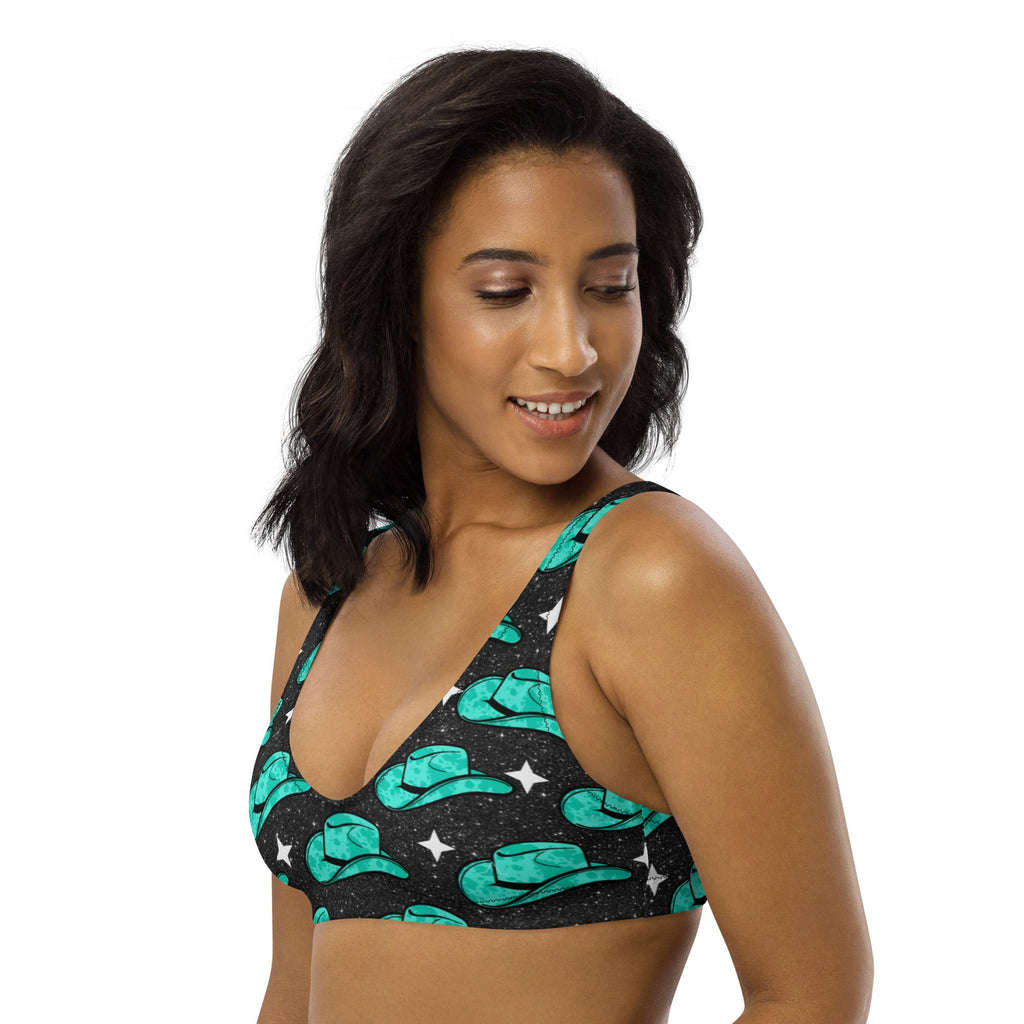 Baha Ranch Yeehaw Turquoise Hat Bikini Top