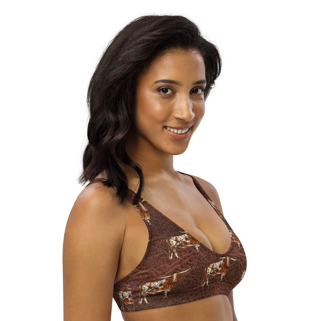 Baha Ranch Yeehaw Leather & Longhorns Bikini Top