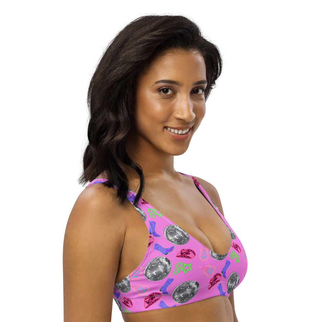 Baha Ranch Yeehaw Disco Cowgirl Bikini Top