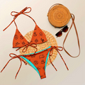 Baha Ranch Yeehaw Brown Cattle Brand String Bikini