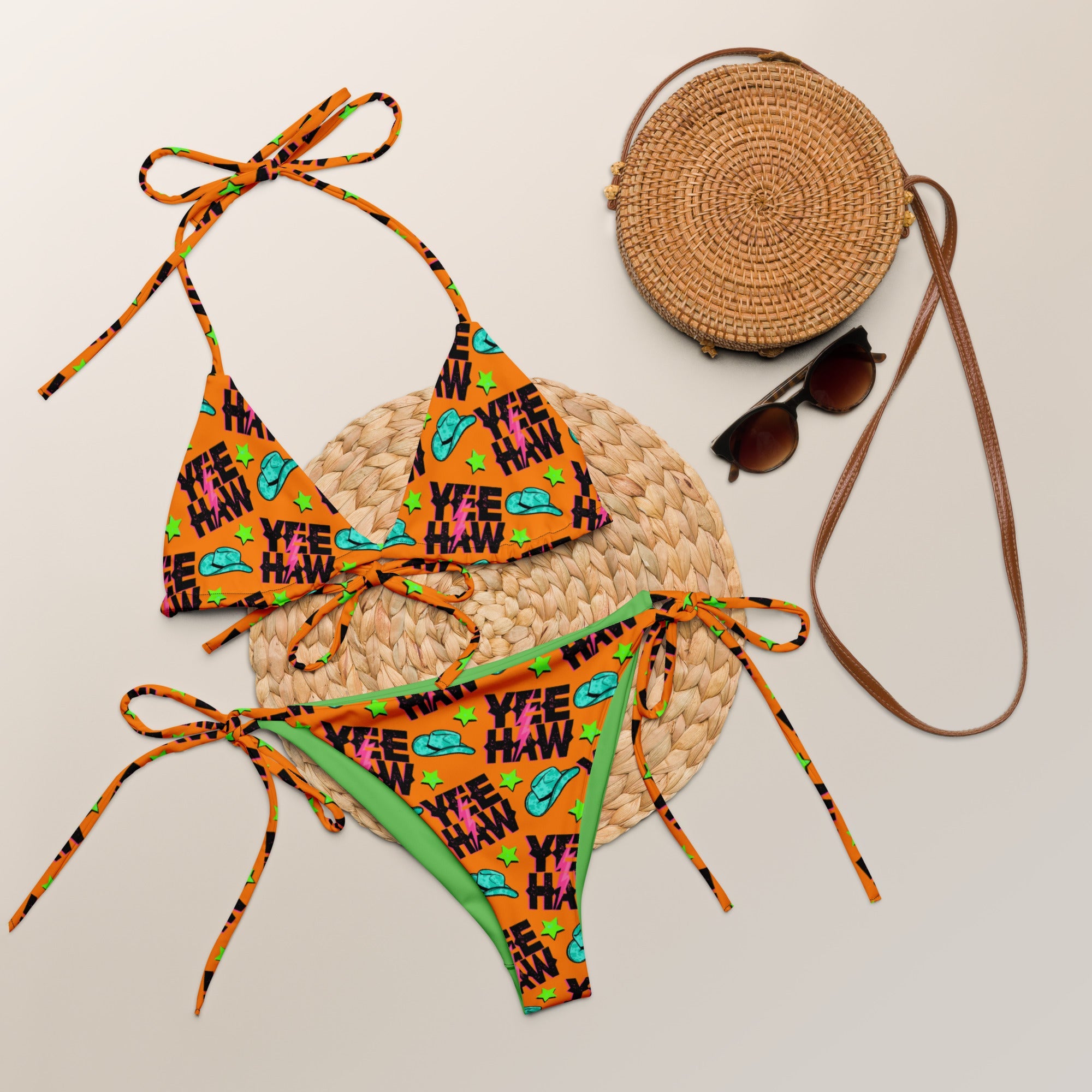 Baha Ranch Yeehaw Orange String Bikini