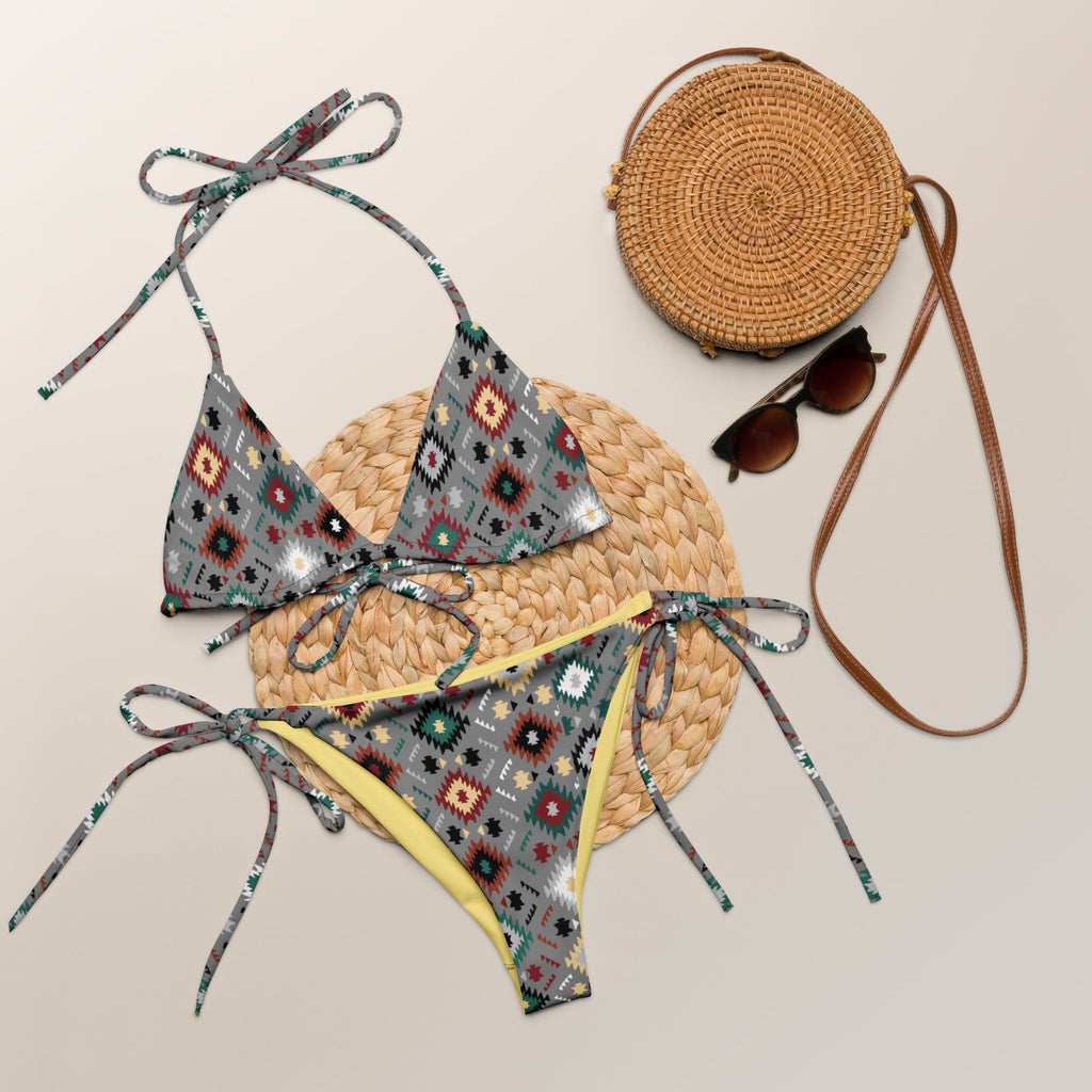 Baha Ranch Yeehaw Gray Aztec String Bikini