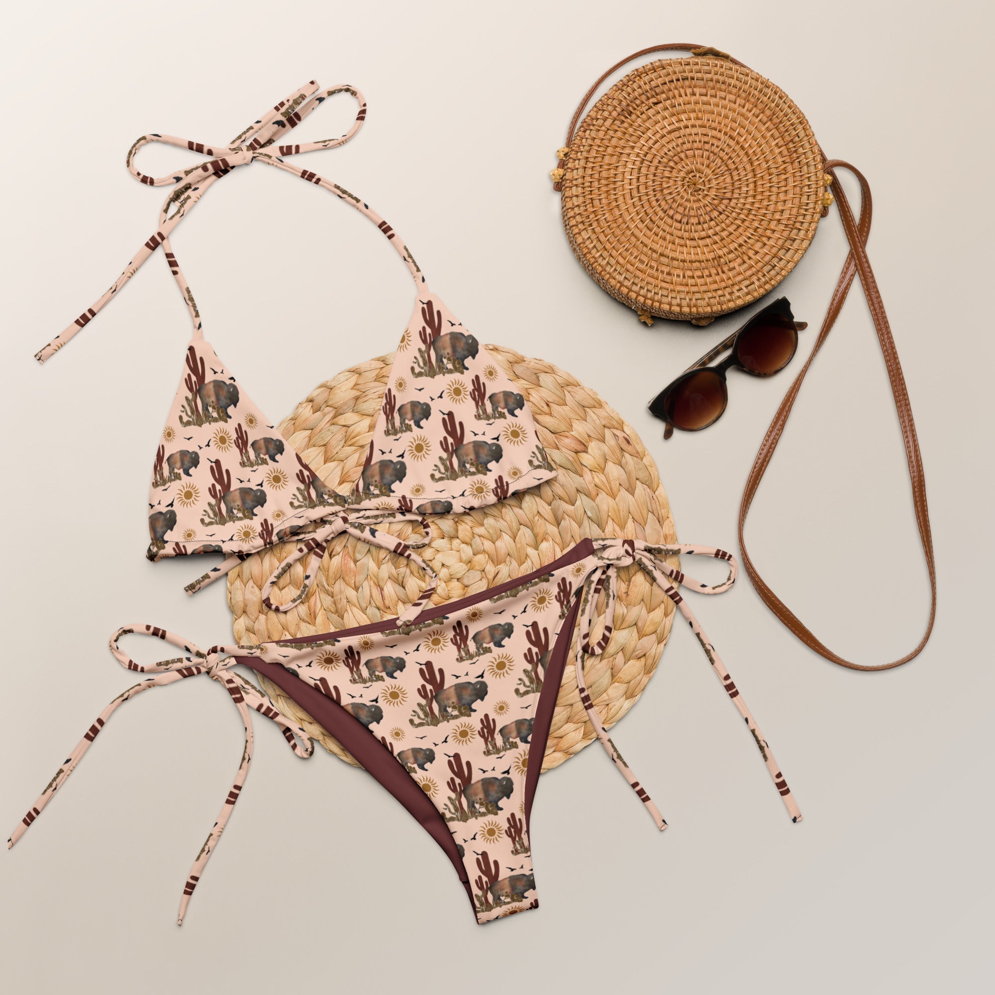 Baha Ranch Yeehaw Desert Bison String Bikini