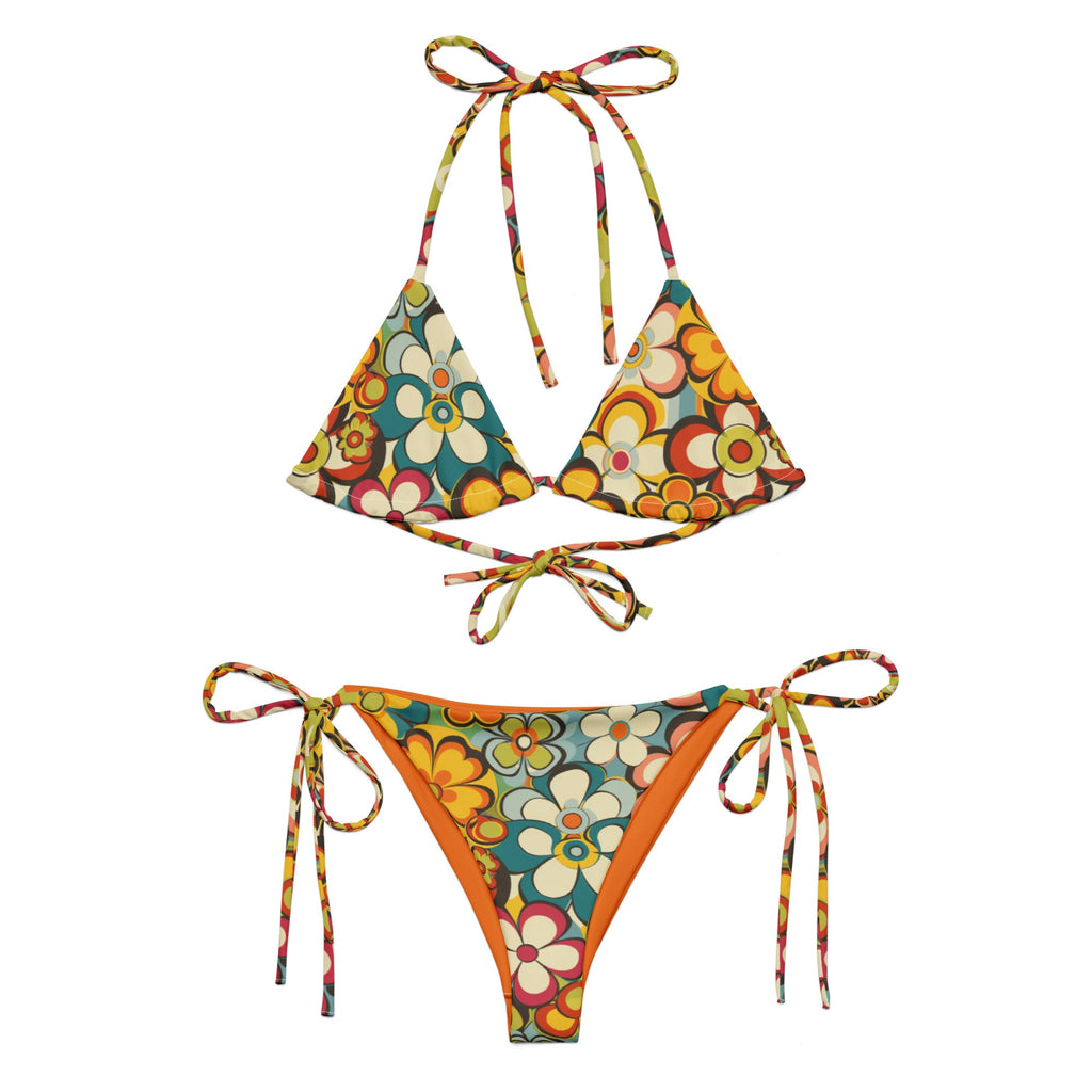 Baha Ranch Yeehaw Woodstock Retro Floral String Bikini