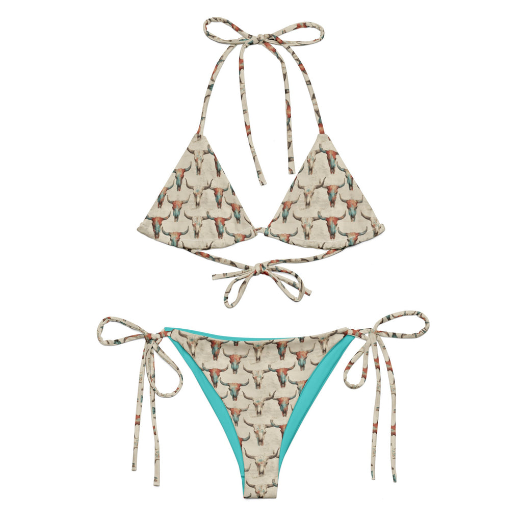 Baha Ranch Yeehaw Bullhead Skulls String Bikini