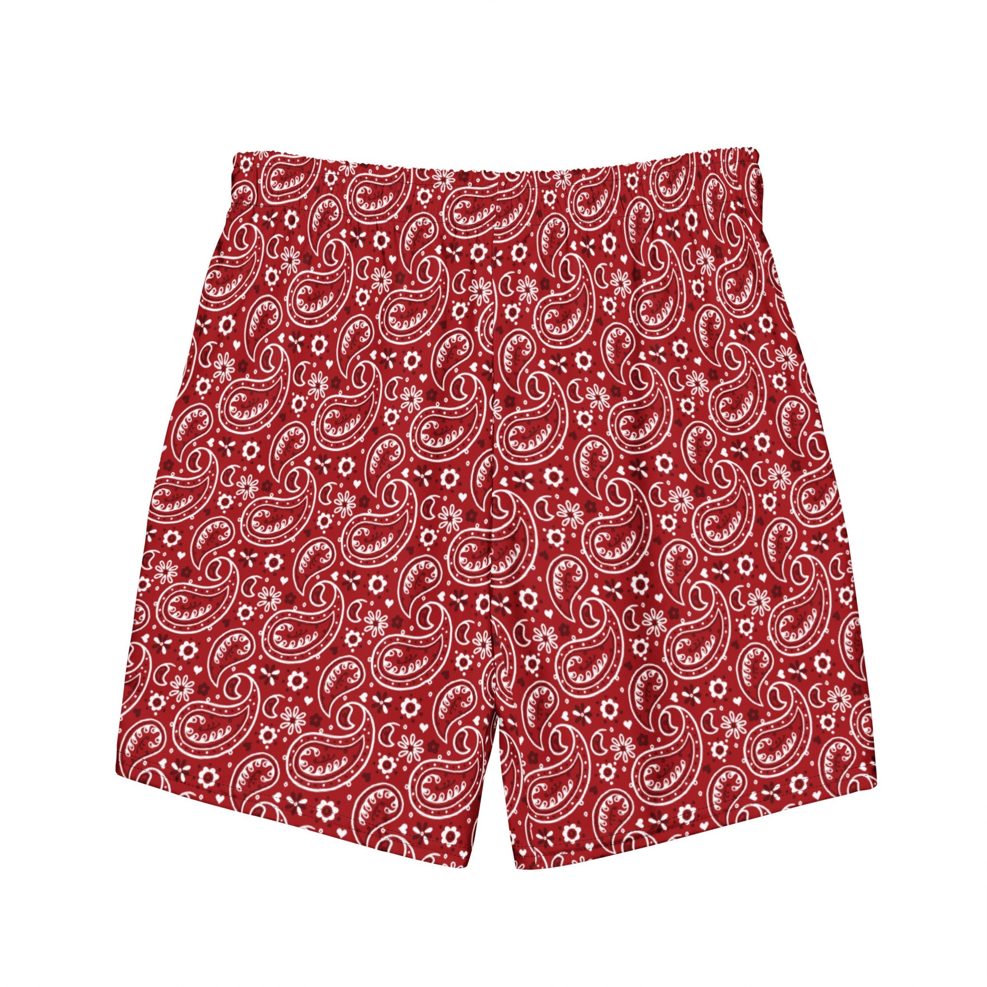 Baha Ranch Yeehaw Red Bandana Men's Swim Trunks