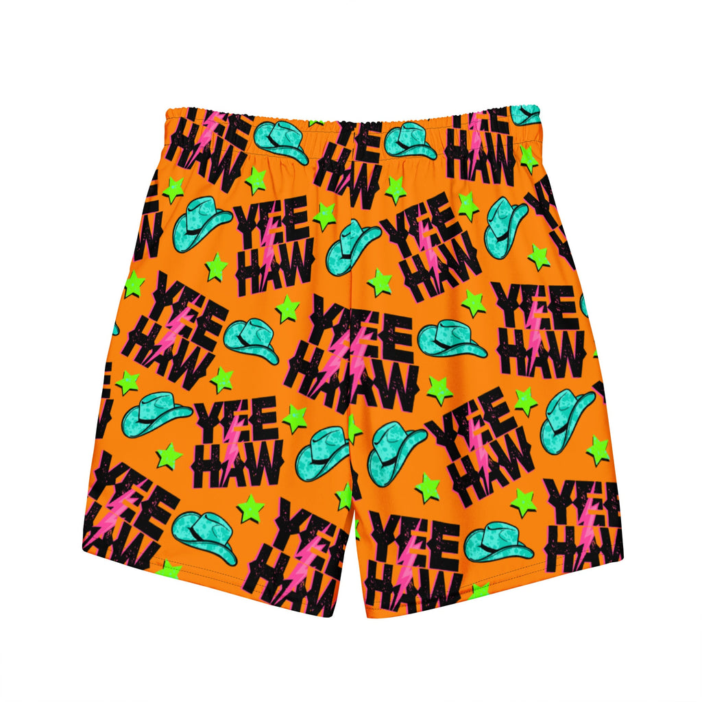 Baha Ranch Yeehaw Orange Men's Swim Trunks