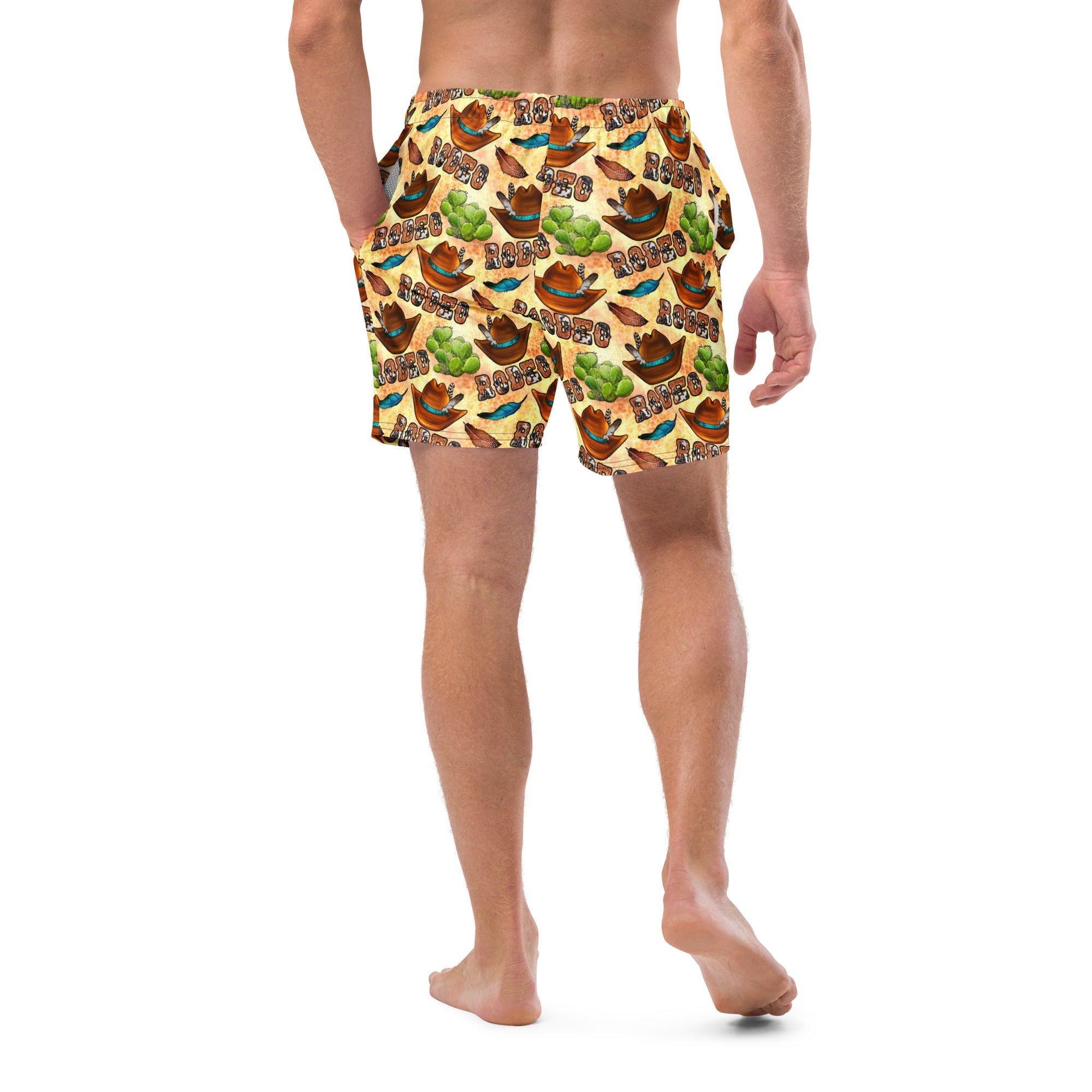 Baha Ranch Yeehaw Rodeo Fever Men's Swim Trunks