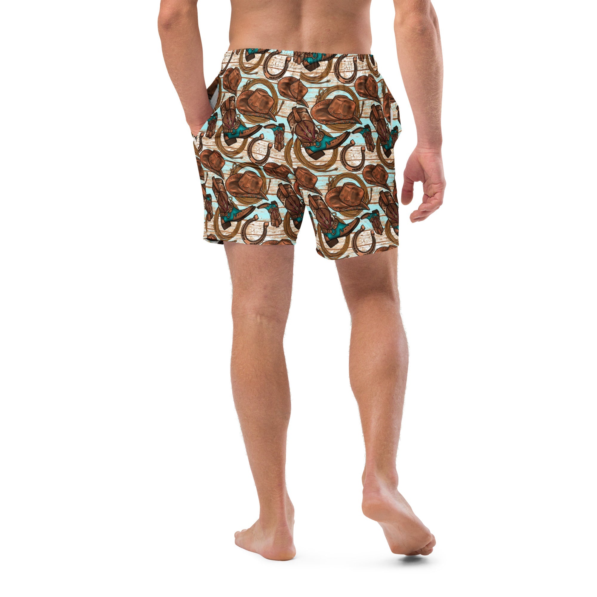 Baha Ranch Yeehaw Cowboy Up Men's Swim Trunks