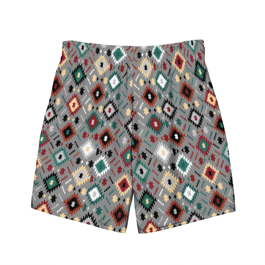 Baha Ranch Yeehaw Gray Aztec Men's Swim Trunks