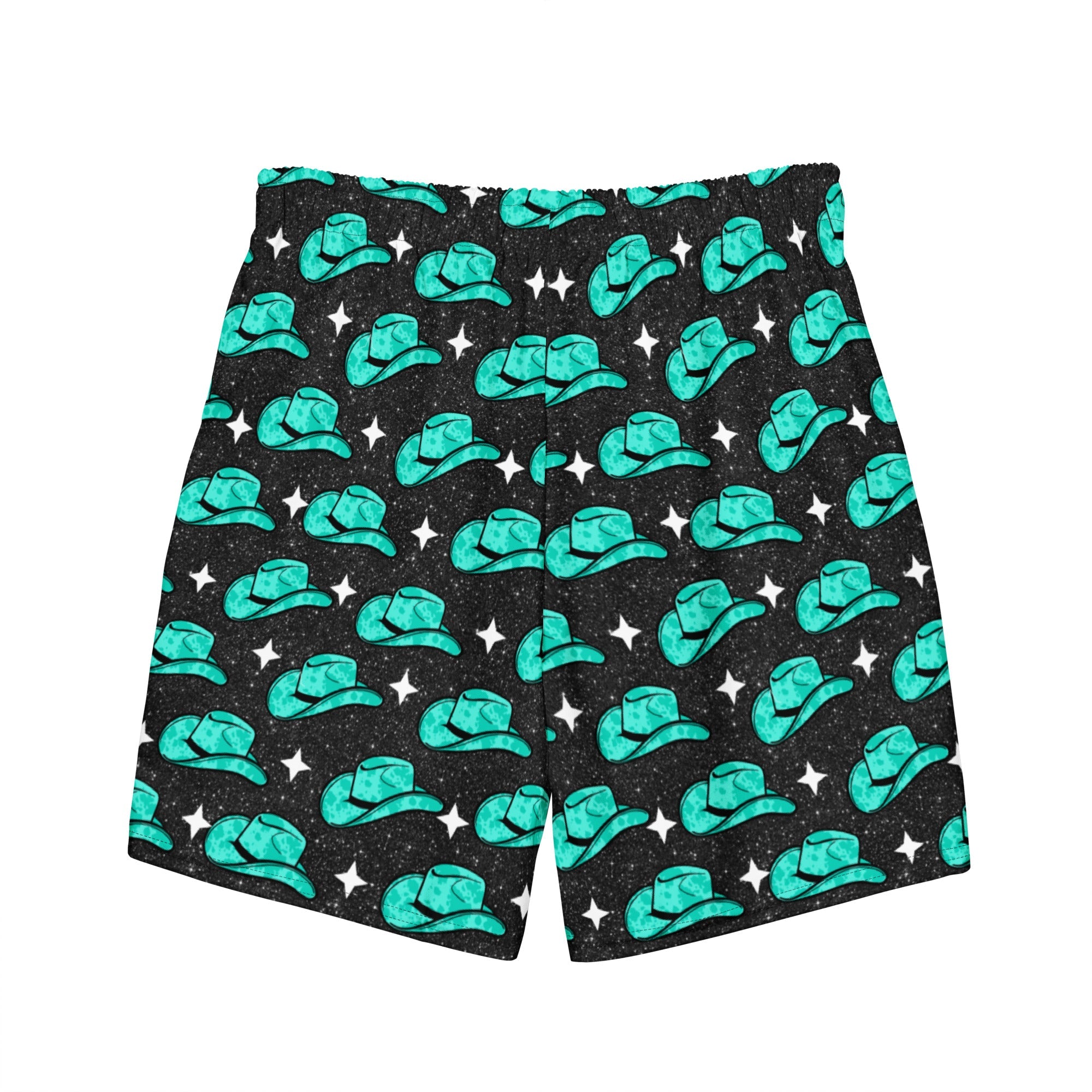 Baha Ranch Yeehaw Turquoise Hat Men's Swim Trunks