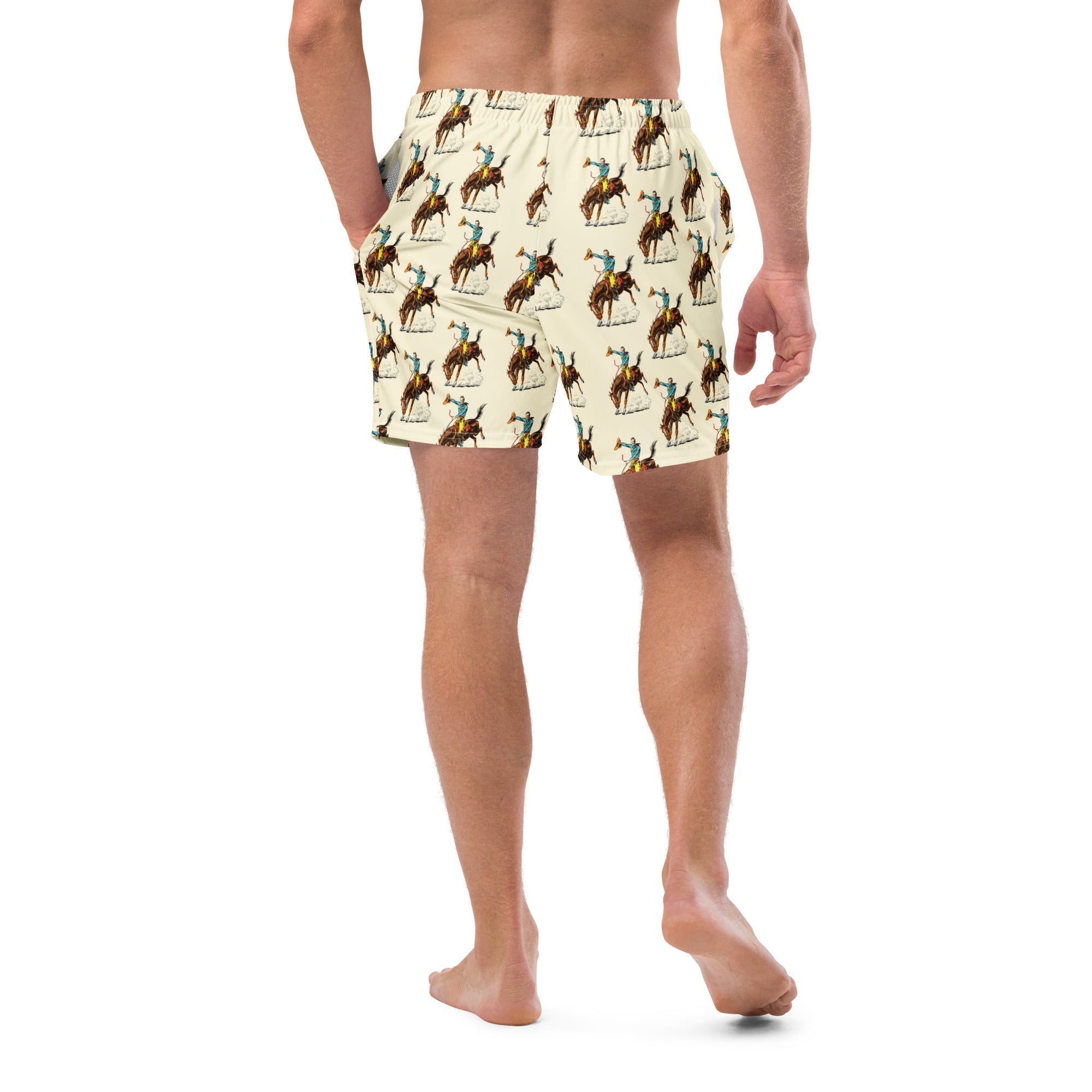 Baha Ranch Yeehaw Vintage Rodeo Men's Swim Trunks