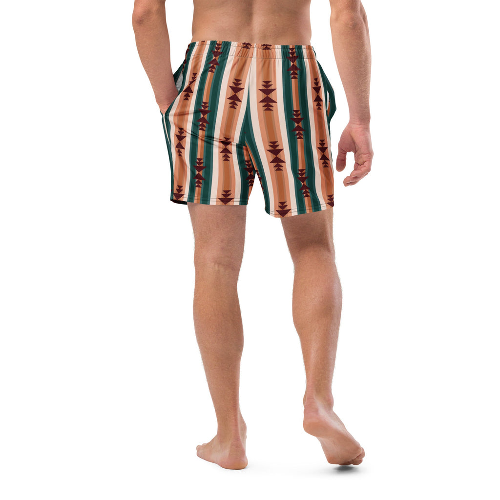 Baha Ranch Yeehaw Cocoa Aztec Men's Swim Trunks