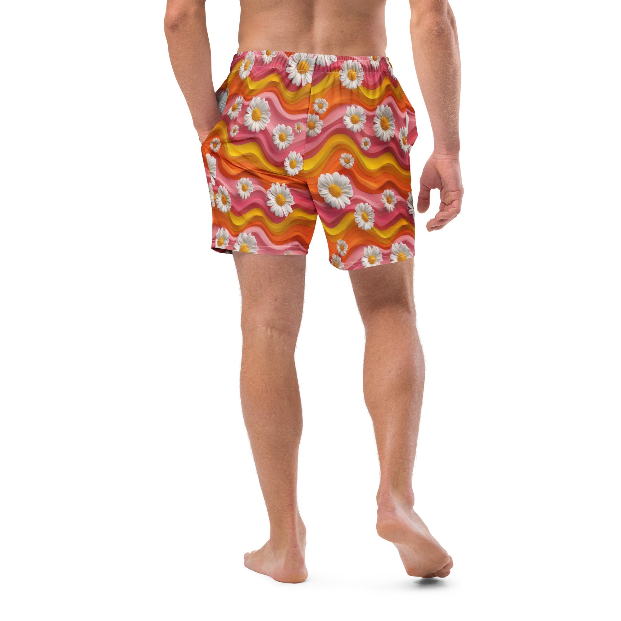 Baha Ranch Yeehaw Groovy Floral Men's Swim Trunks