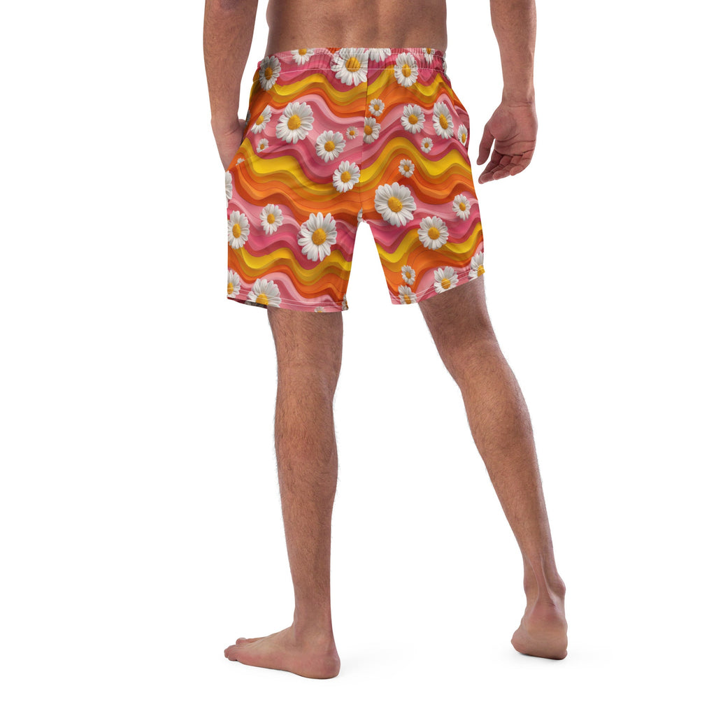 Baha Ranch Yeehaw Groovy Floral Men's Swim Trunks