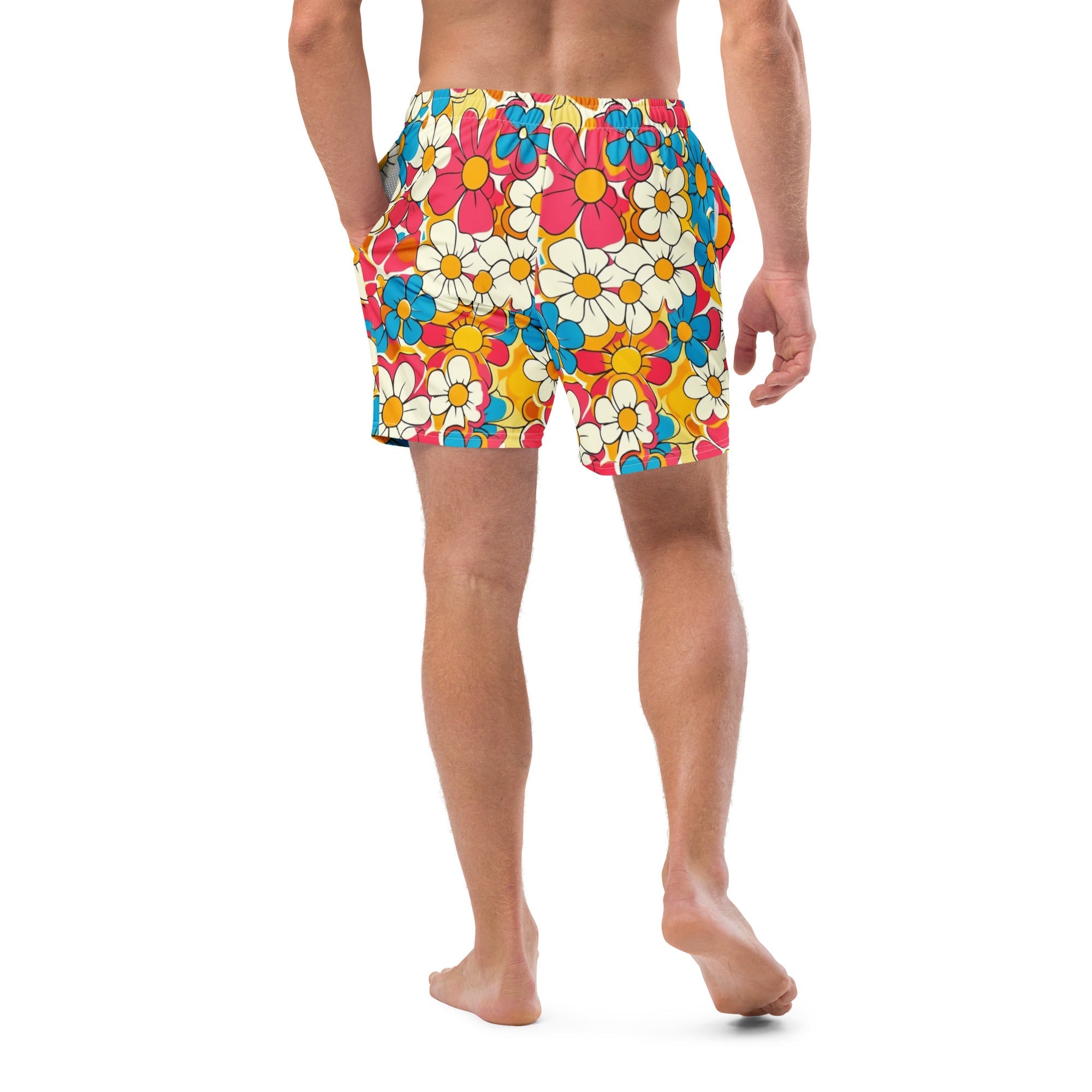 Baha Ranch Yeehaw Flower Child Retro Men's Swim Trunks