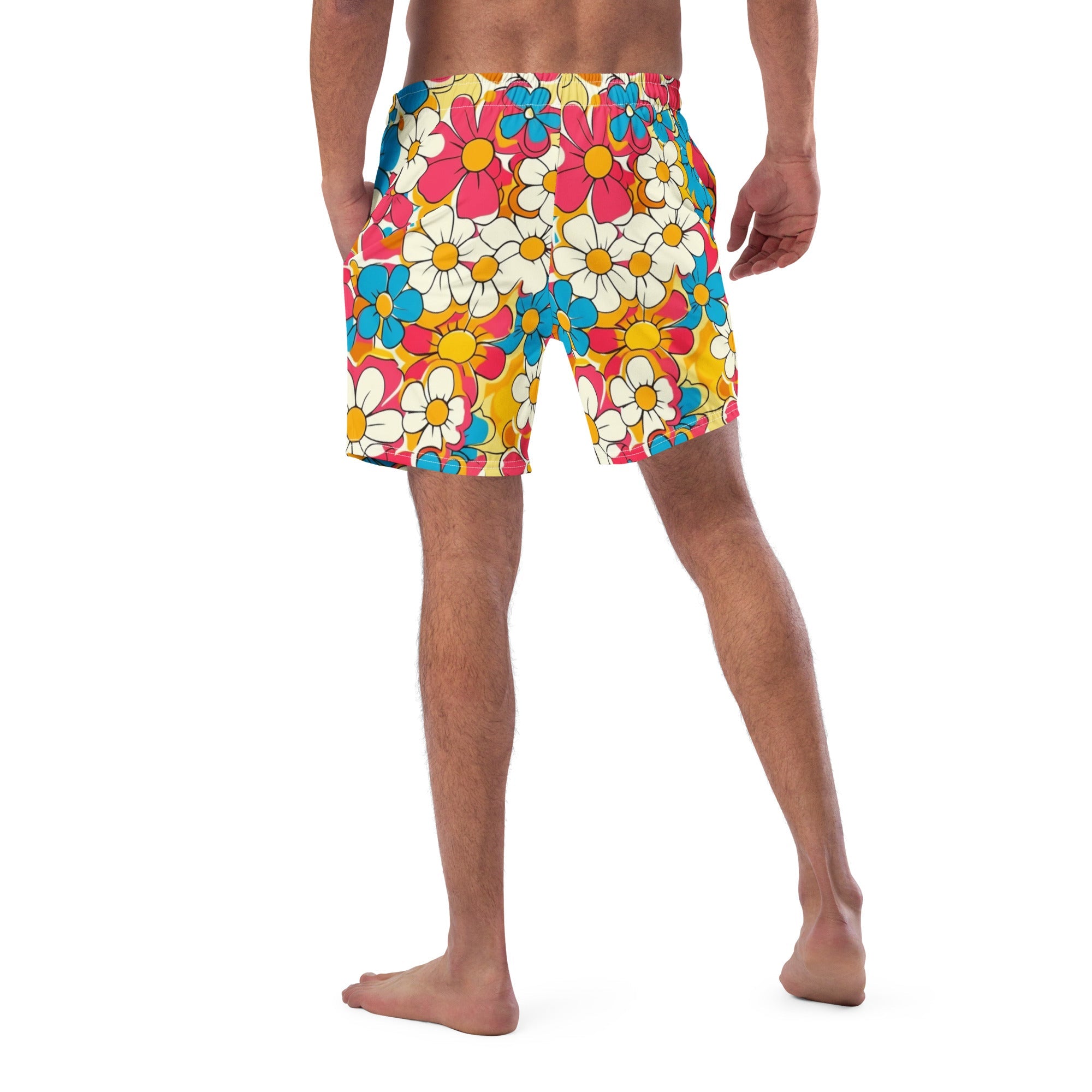 Baha Ranch Yeehaw Flower Child Retro Men's Swim Trunks