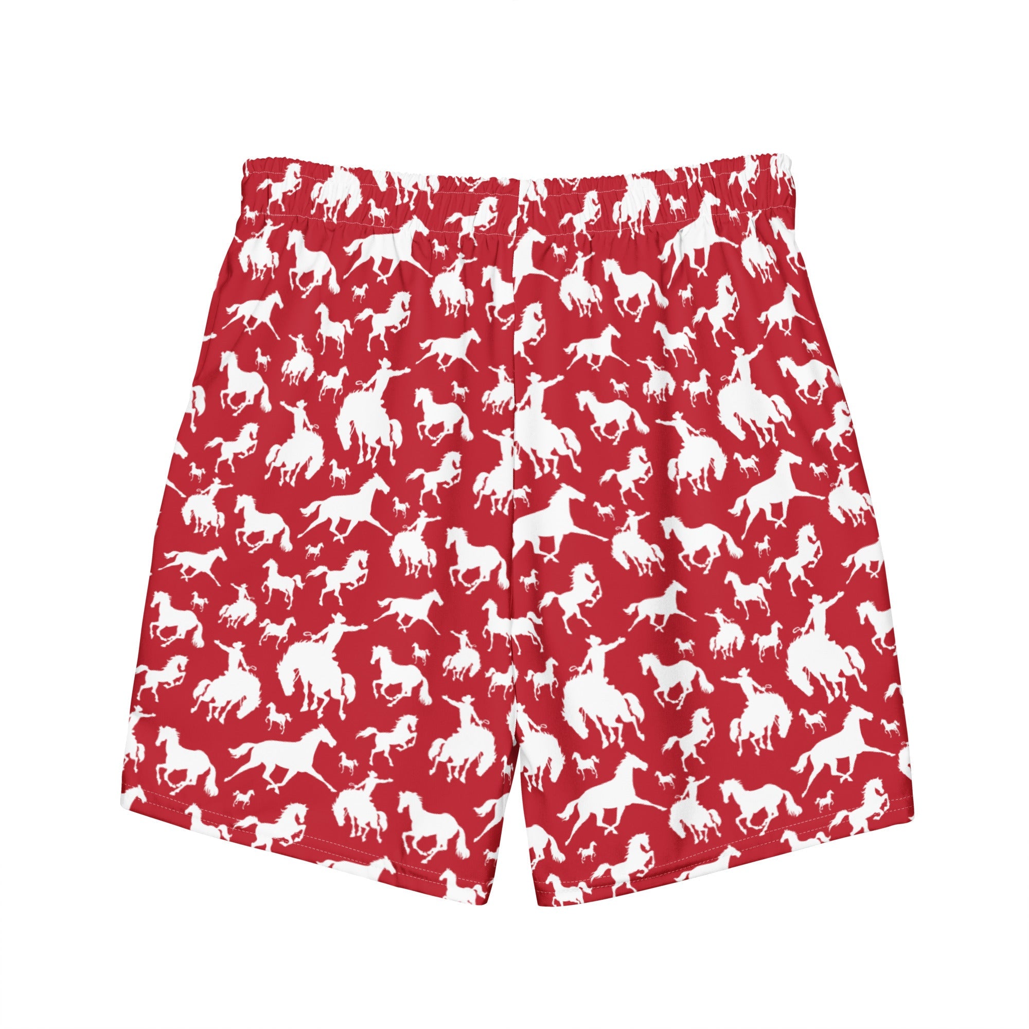 Baha Ranch Yeehaw Red Rodeo Cowboy Men's Swim Trunks