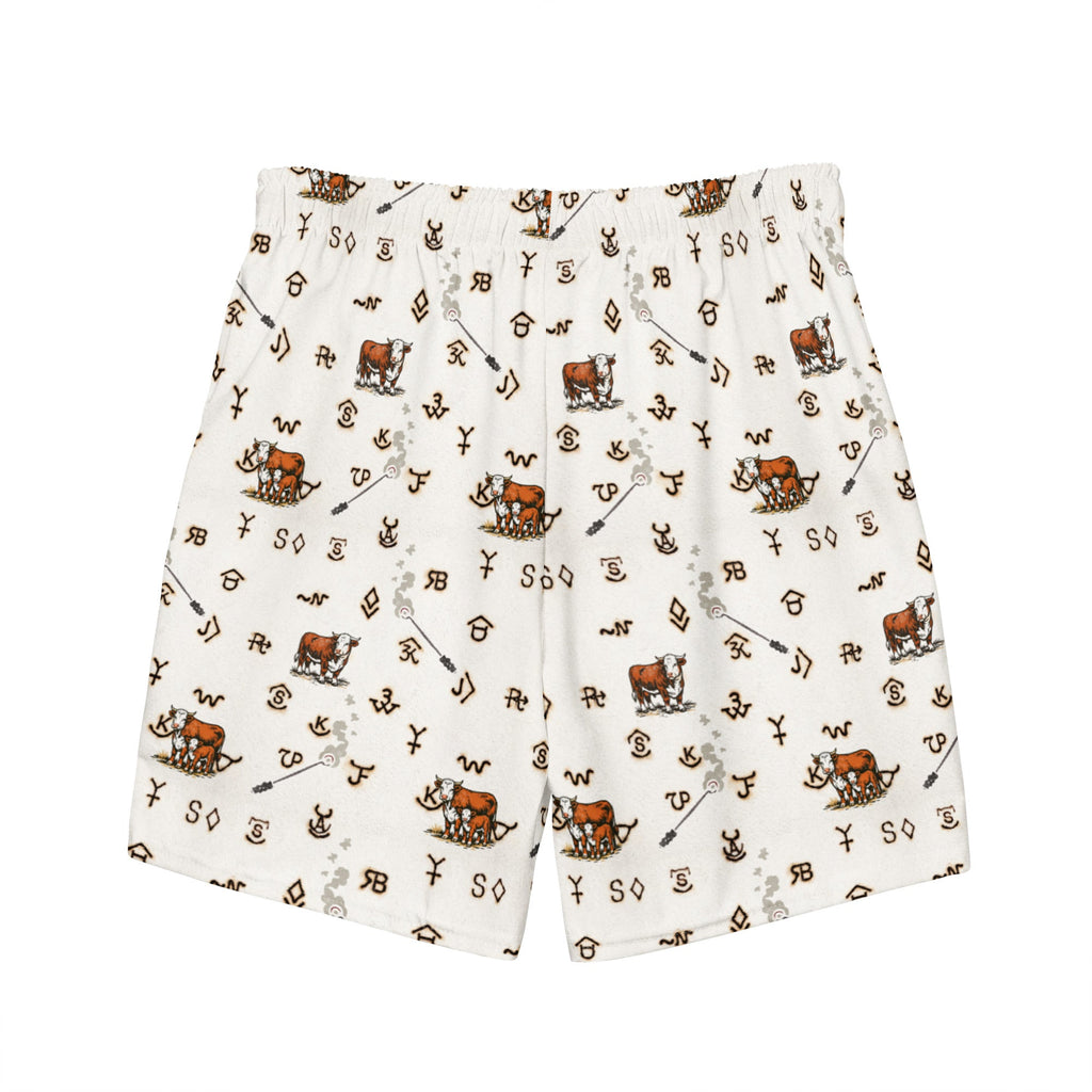 Baha Ranch YEEHAW Hereford Brands Swim Trunks