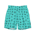 Baha Ranch Yeehaw Turquoise Cattle Brands Men's Swim Trunks