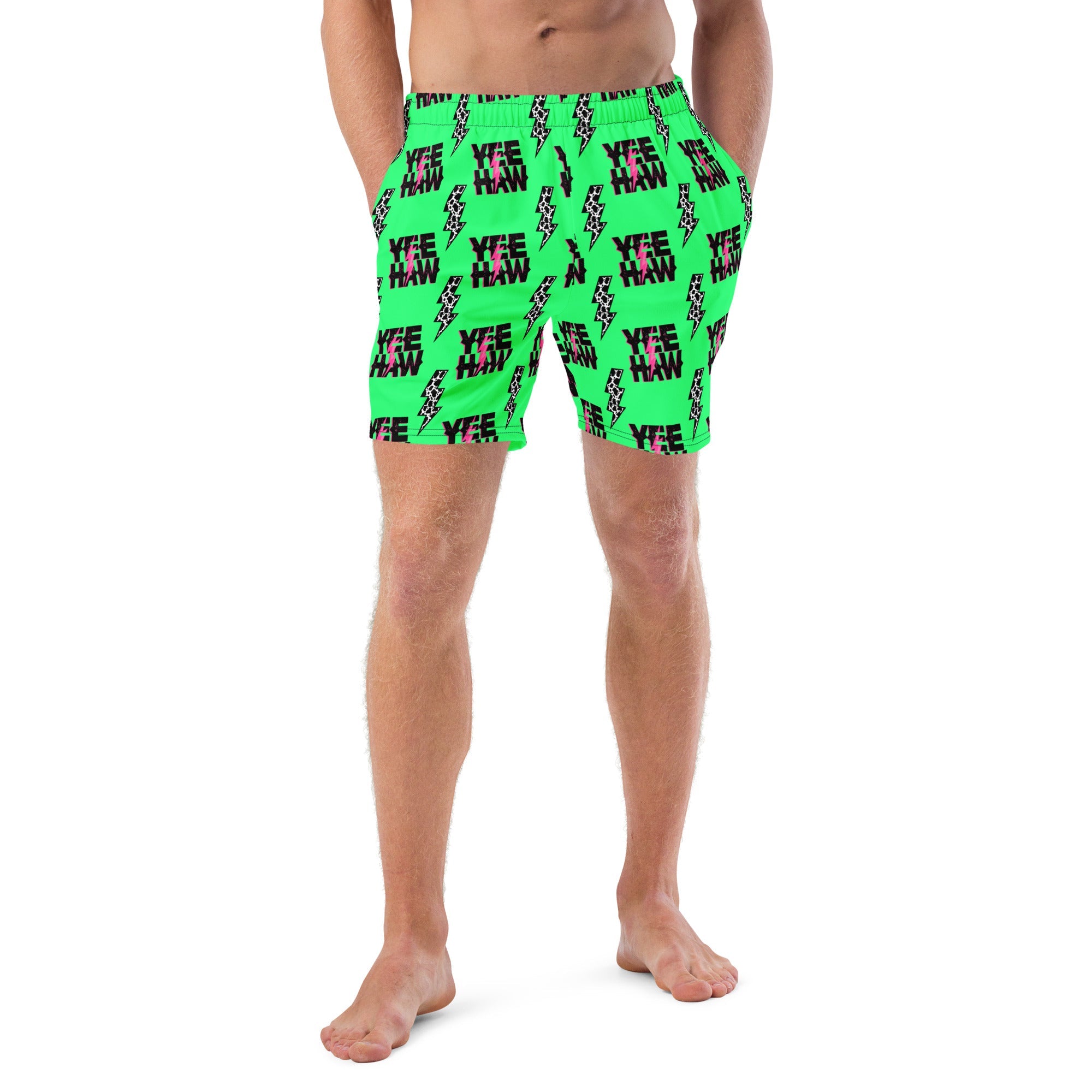 Baha Ranch Yeehaw Neon Men's Swim Trunks