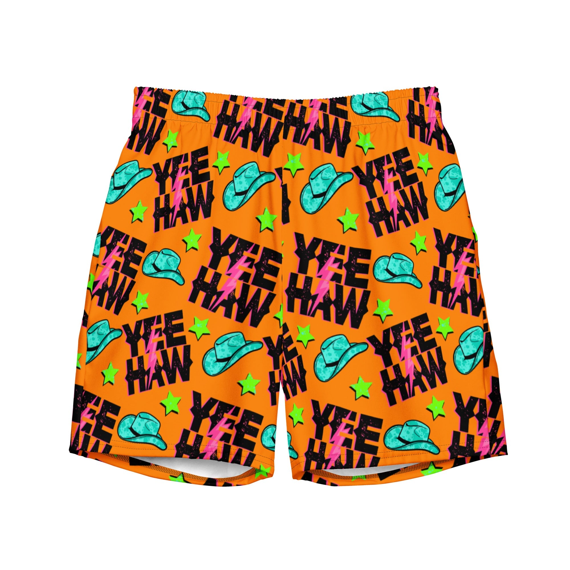 Baha Ranch Yeehaw Orange Men's Swim Trunks