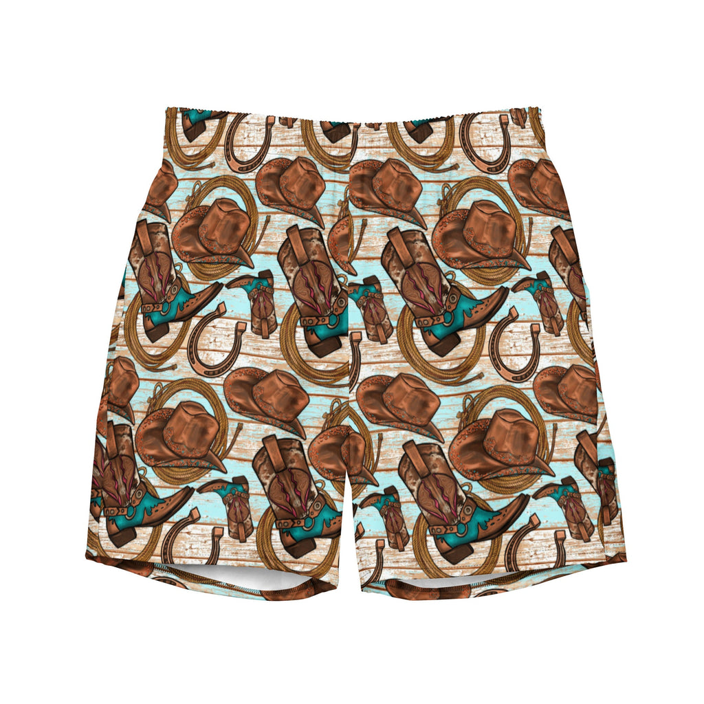 Baha Ranch Yeehaw Cowboy Up Men's Swim Trunks