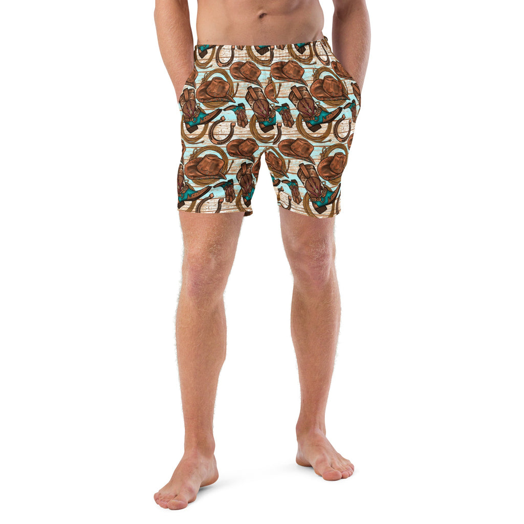 Baha Ranch Yeehaw Cowboy Up Men's Swim Trunks