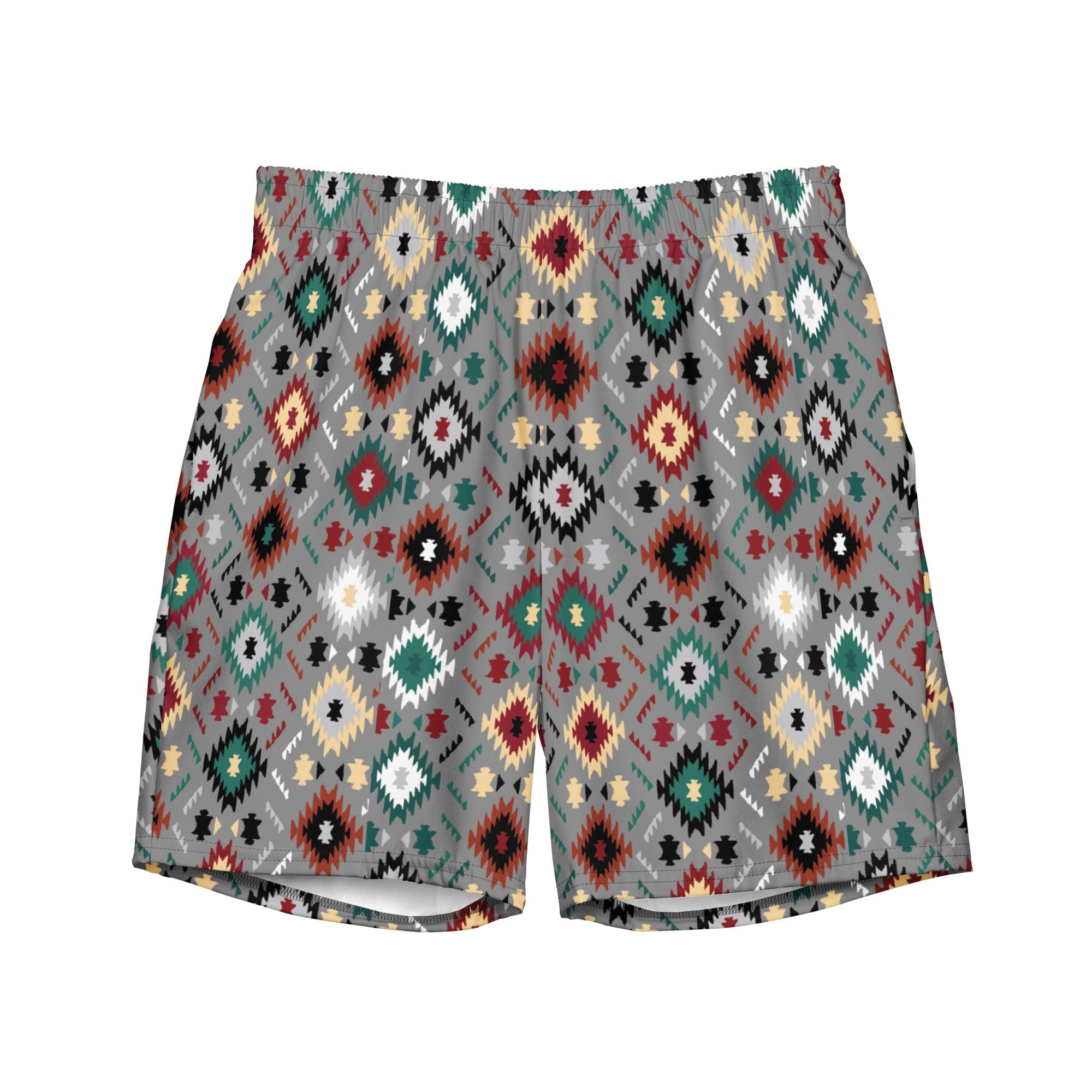 Baha Ranch Yeehaw Gray Aztec Men's Swim Trunks