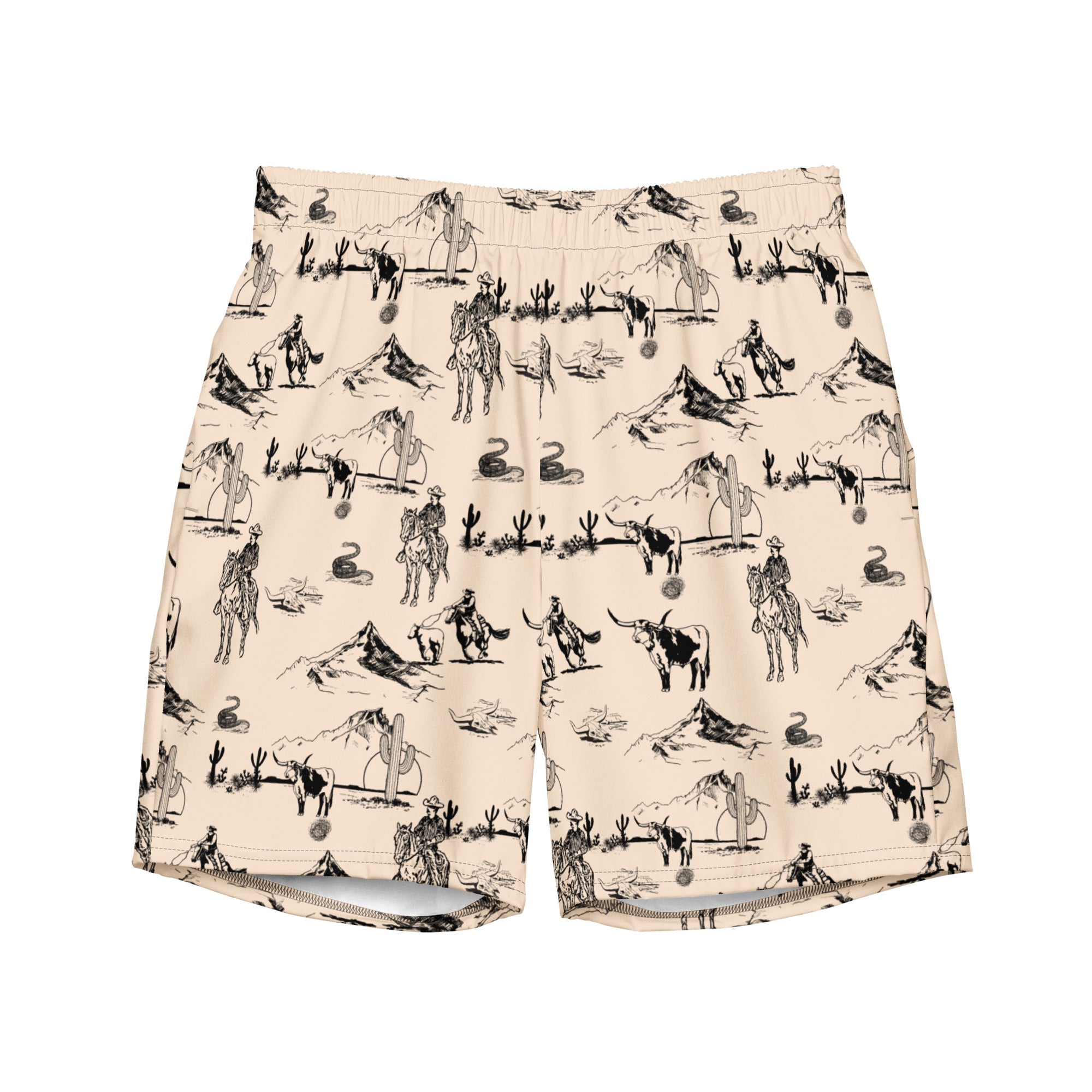 Baha Ranch Yeehaw Cowboy Ranch Men's Swim Trunks