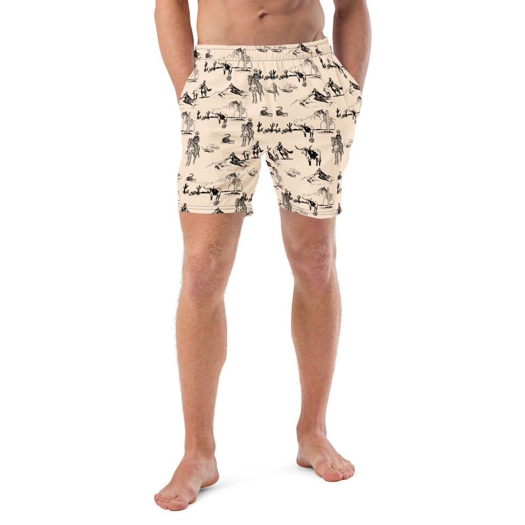 Baha Ranch Yeehaw Cowboy Ranch Men's Swim Trunks