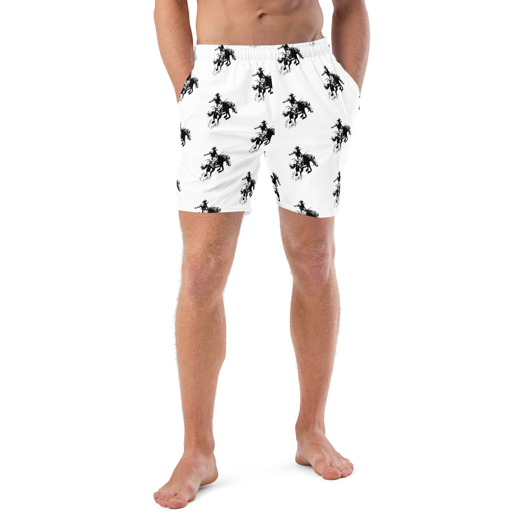 Baha Ranch Yeehaw Rodeo Bronc Men's Swim Trunks