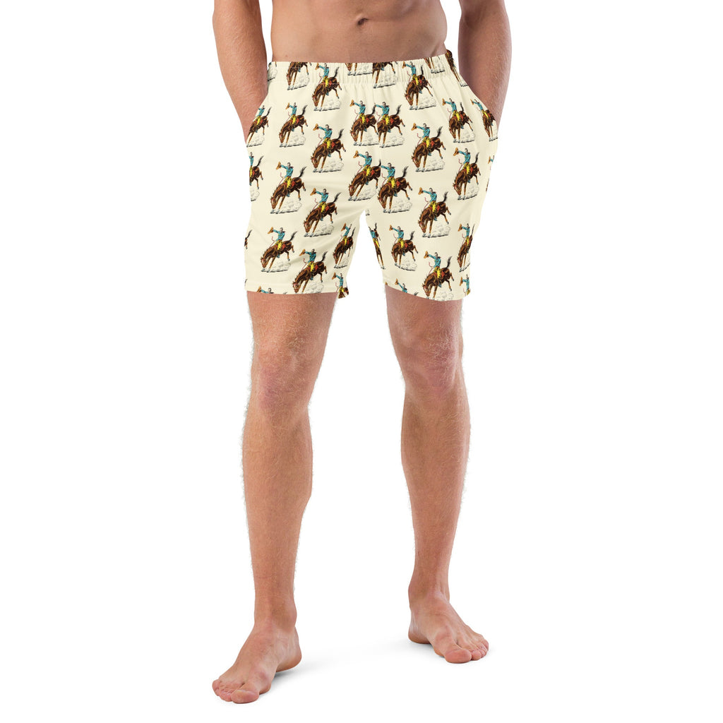 Baha Ranch Yeehaw Vintage Rodeo Men's Swim Trunks