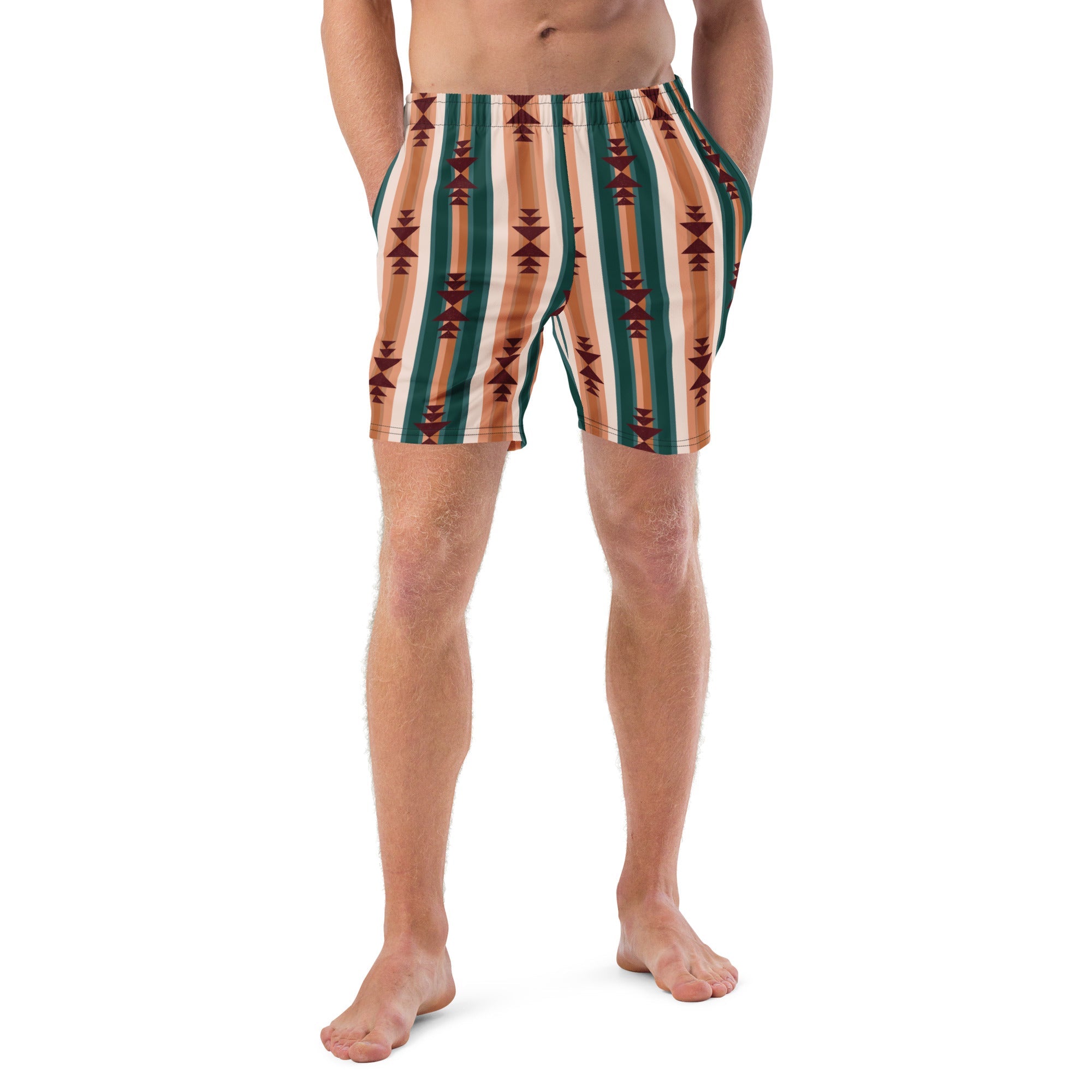 Baha Ranch Yeehaw Cocoa Aztec Men's Swim Trunks