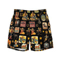 Baha Ranch Yeehaw Vintage Cowboy Collage Swim Trunks