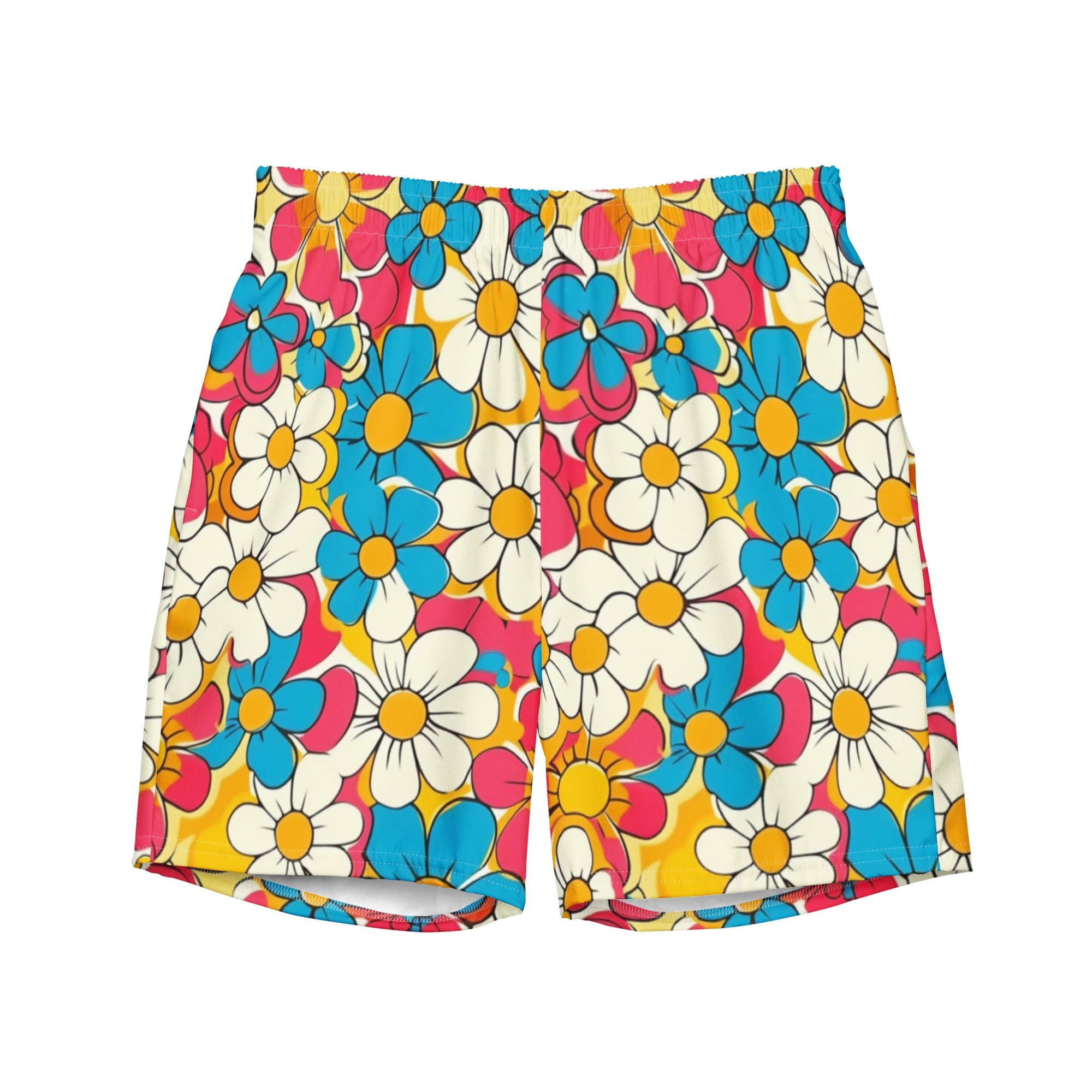 Baha Ranch Yeehaw Flower Child Retro Men's Swim Trunks