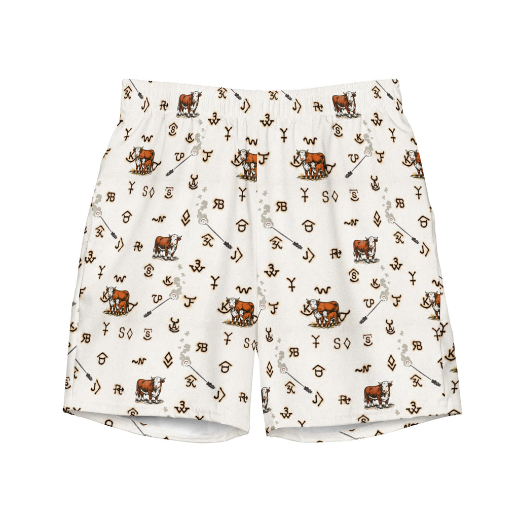 Baha Ranch YEEHAW Hereford Brands Swim Trunks