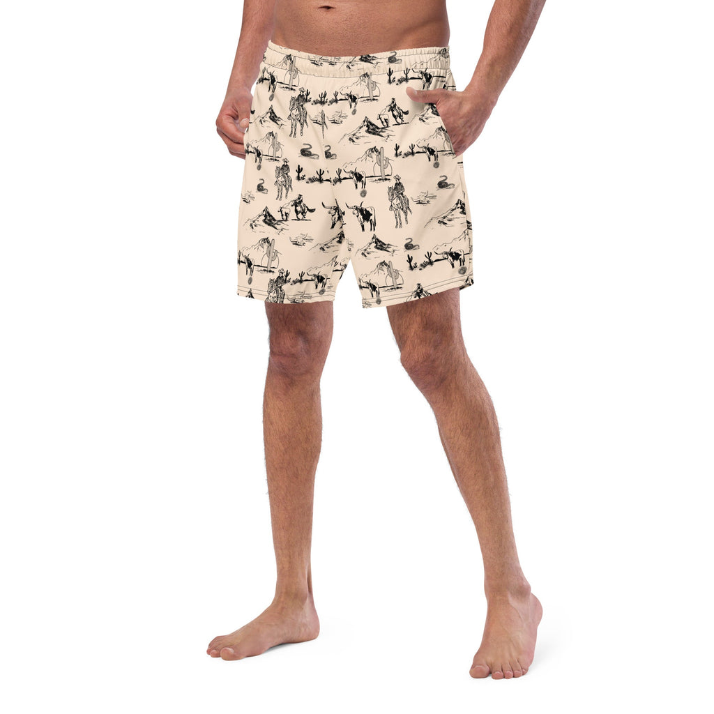Baha Ranch Yeehaw Cowboy Ranch Men's Swim Trunks