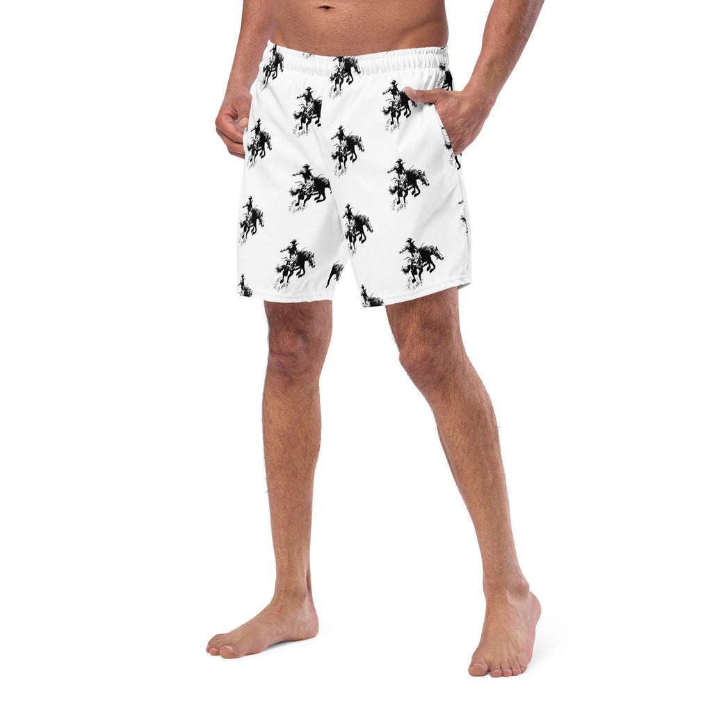 Baha Ranch Yeehaw Rodeo Bronc Men's Swim Trunks