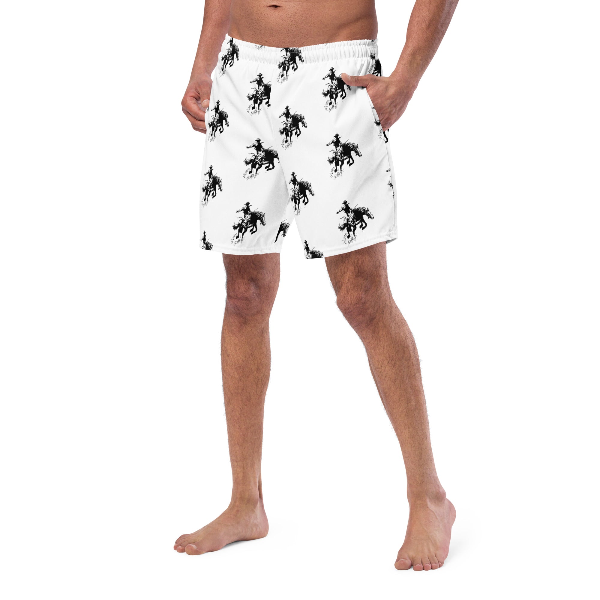 Baha Ranch Yeehaw Rodeo Bronc Men's Swim Trunks