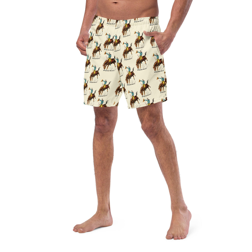 Baha Ranch Yeehaw Vintage Rodeo Men's Swim Trunks