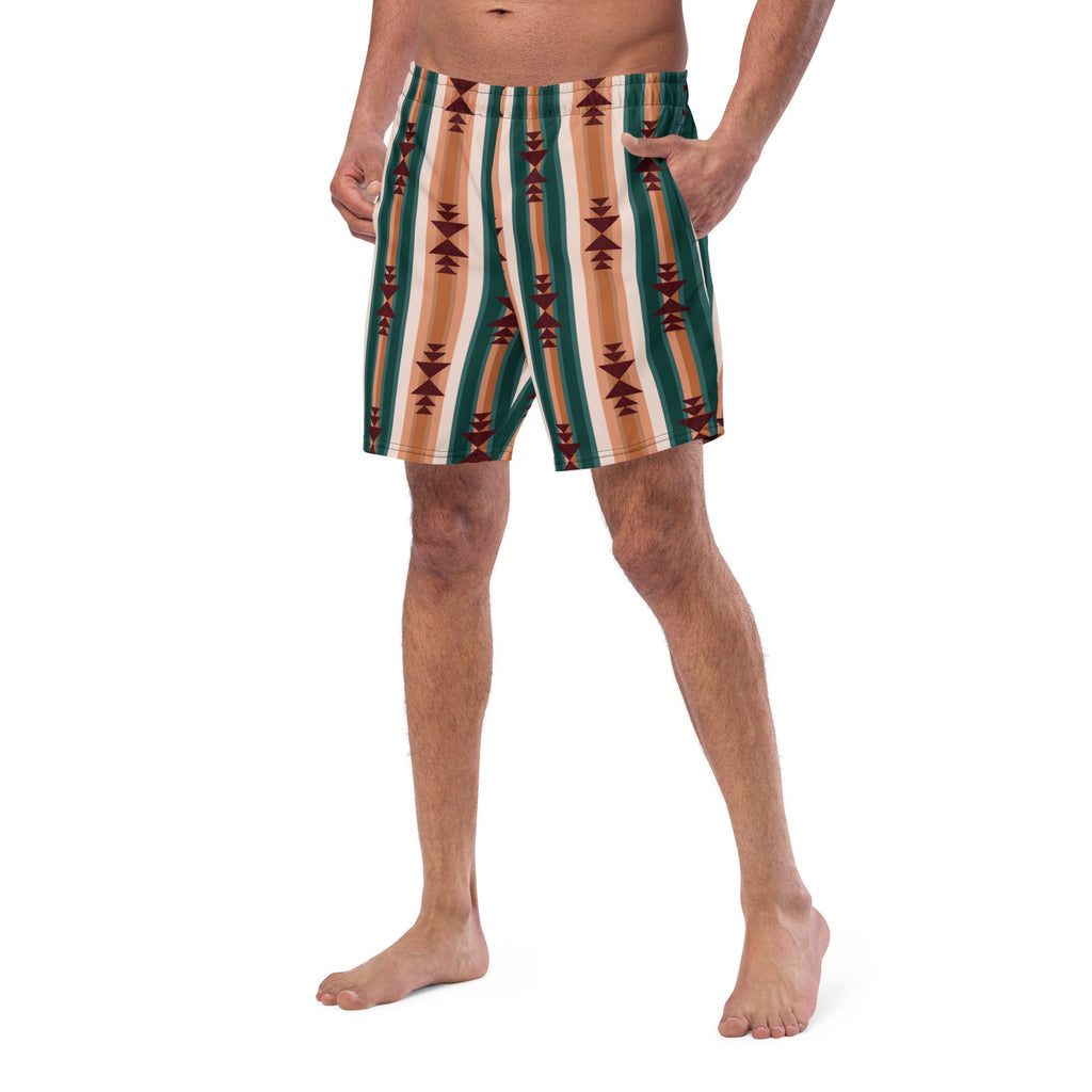 Baha Ranch Yeehaw Cocoa Aztec Men's Swim Trunks