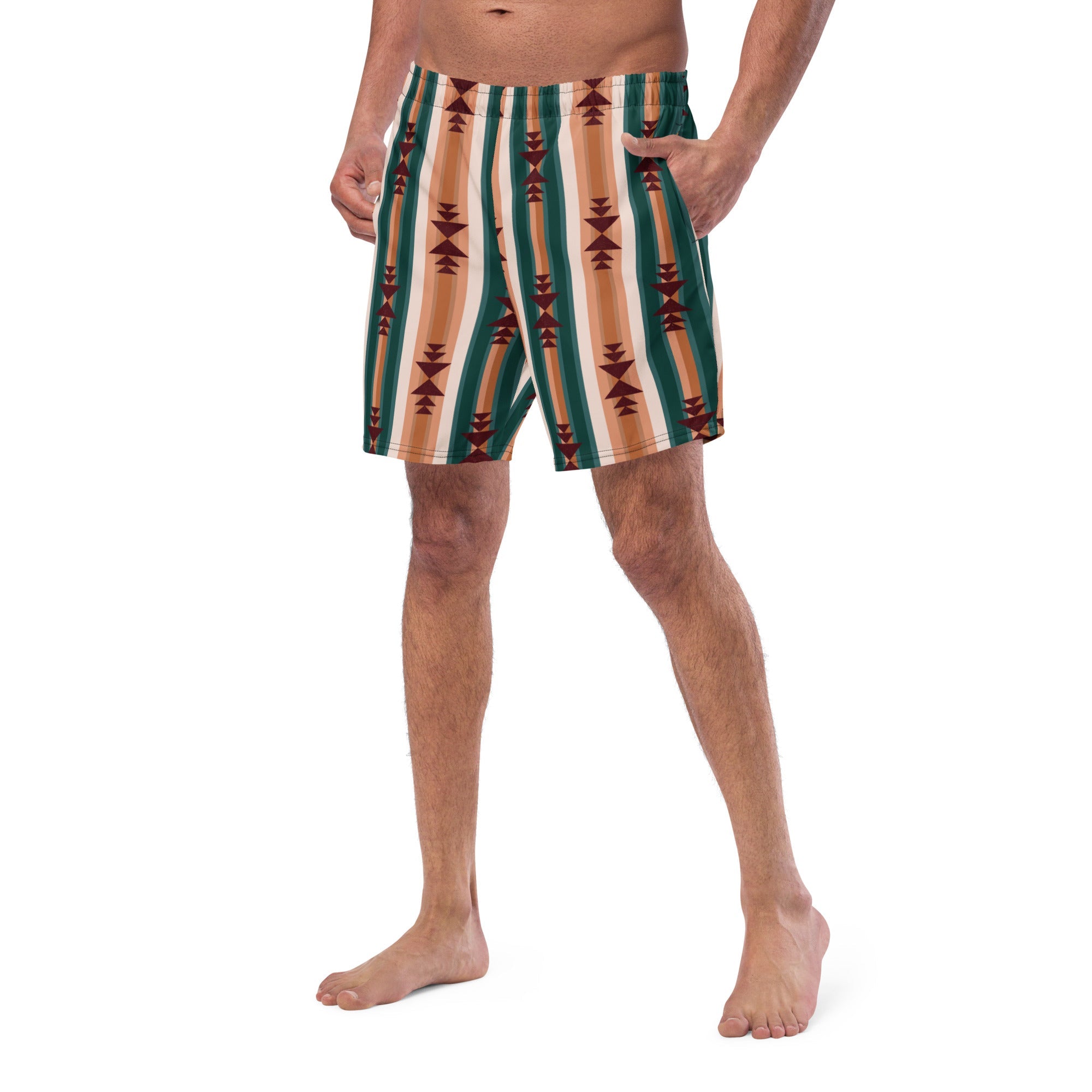 Baha Ranch Yeehaw Cocoa Aztec Men's Swim Trunks