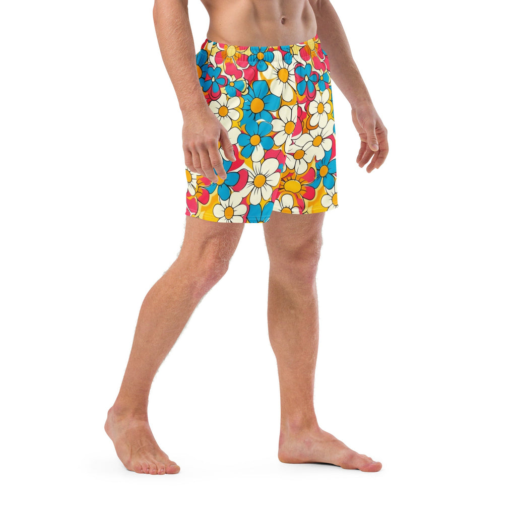 Baha Ranch Yeehaw Flower Child Retro Men's Swim Trunks