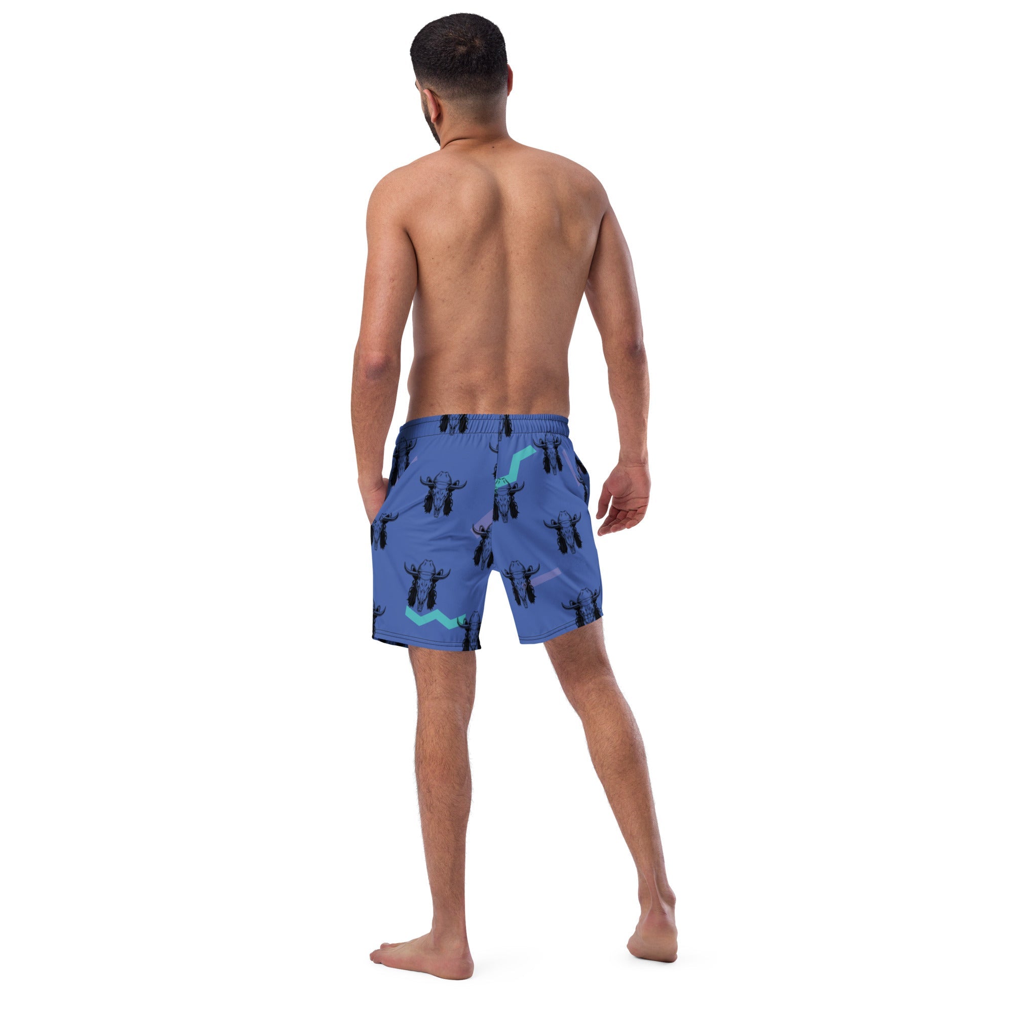 Baha Ranch Yeehaw Mullet Cowboy Men's Swim Trunks