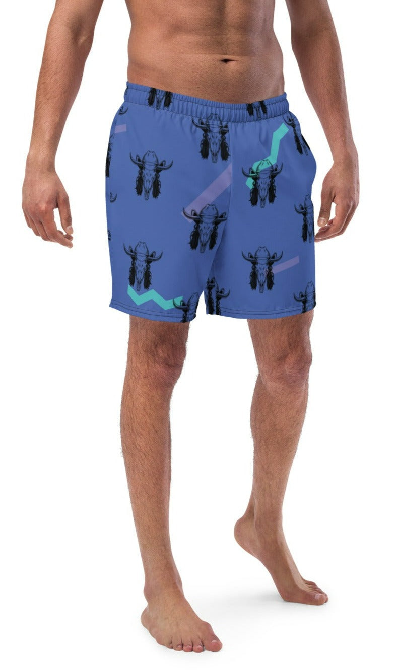 Baha Ranch Yeehaw Mullet Cowboy Men's Swim Trunks