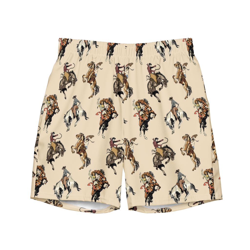 Baha Ranch Yeehaw Vintage Cowgirl Men's Swim Trunks