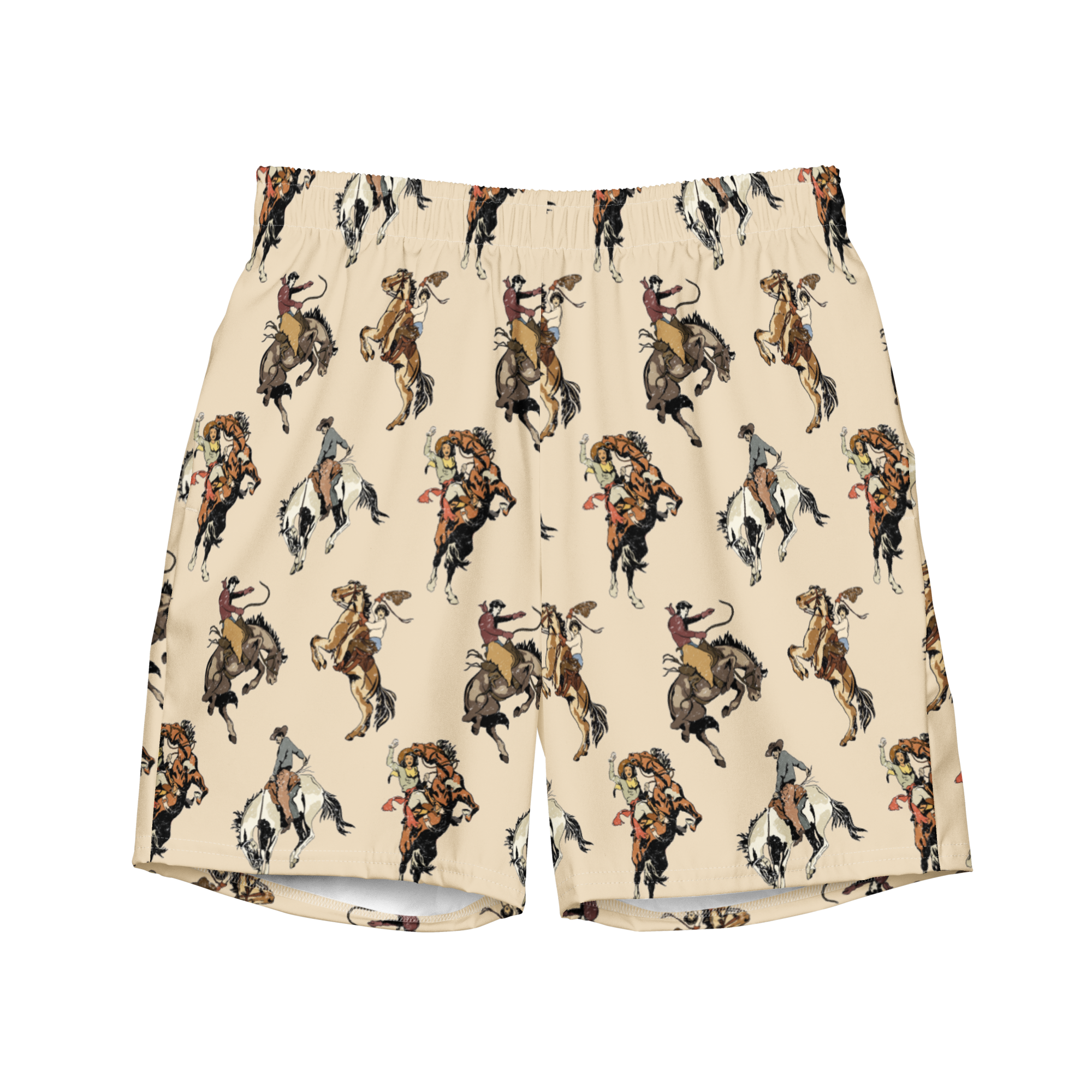 Baha Ranch Yeehaw Vintage Cowgirl Men's Swim Trunks