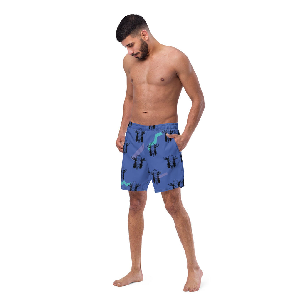 Baha Ranch Yeehaw Mullet Cowboy Men's Swim Trunks