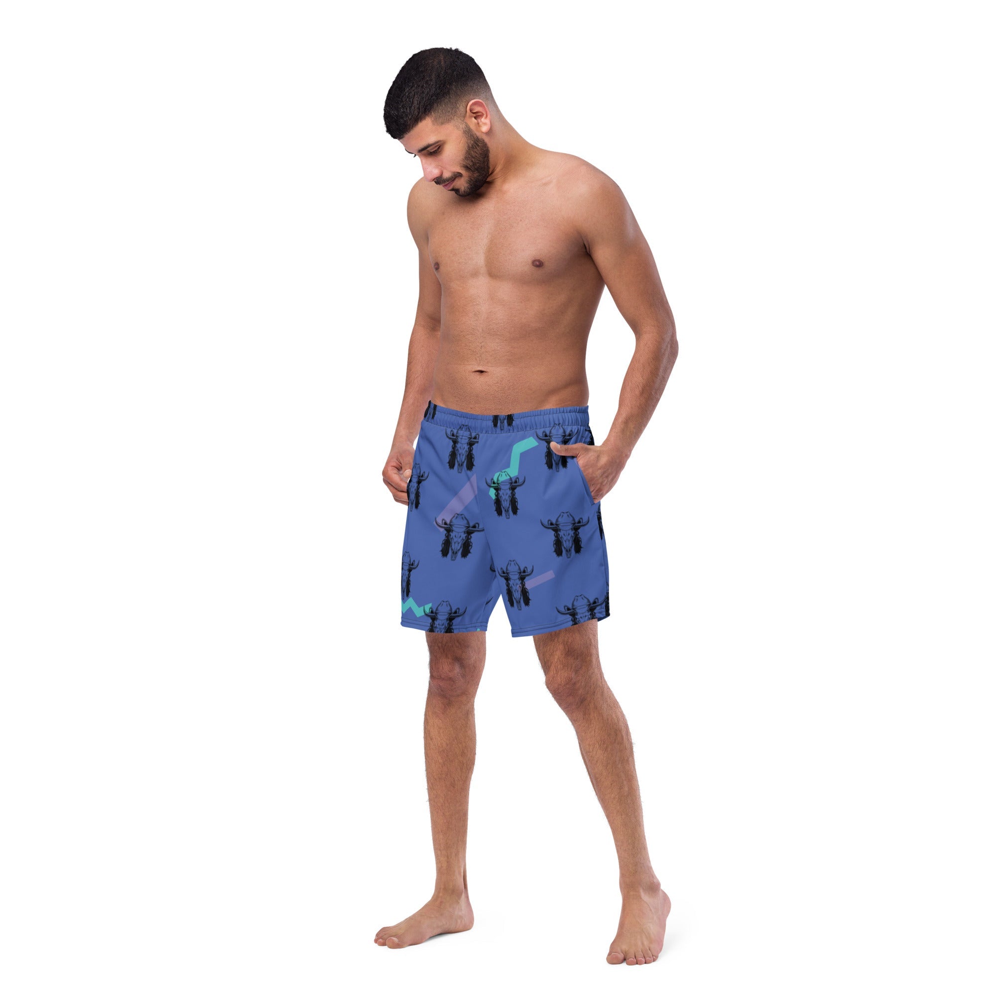Baha Ranch Yeehaw Mullet Cowboy Men's Swim Trunks